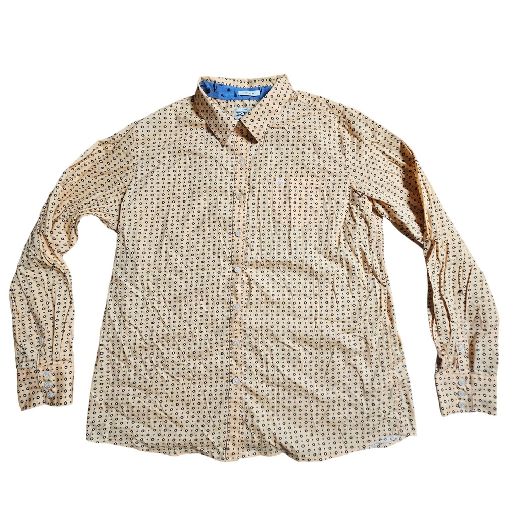 Ariat Real Mens Fitted Button Up Shirt 2XL Geometric Diamond Print Western Retro